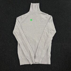 Meraki Light Grey 100% Merino Wool Turtleneck Pullover Sweater Women Size Medium